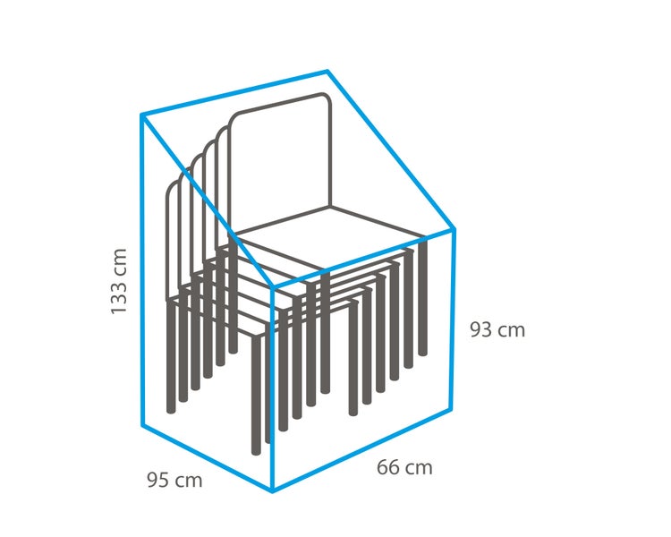Stapelbare Stühle mit Maßangaben