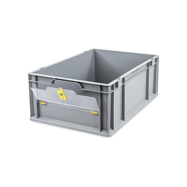 PROREGAL SparSet 5x Eurobox NextGen Insight Cover HxBxT 22 x 40 x 60 44 Liter Niedrig/Gelb Eurobehälter Transportbox