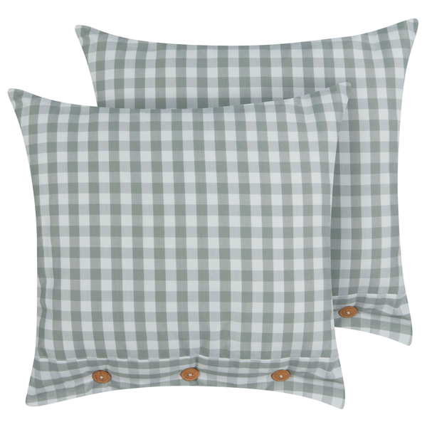 Dekokissen 2er Set TALYA 45 x 45 cm Mintgrün Kariertes Muster