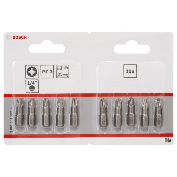 Bosch 10x Schrauberbit Extra-Hart, PZ 3, 25 mm - 2607001563