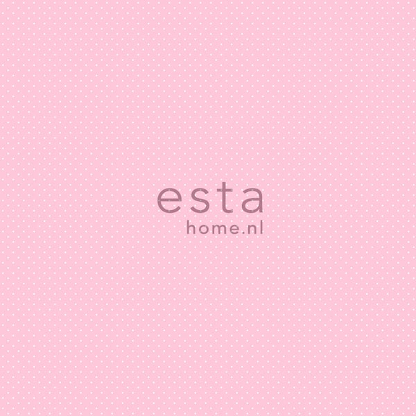 Esta Home Logo auf rosa Hintergrund mit Punktmuster