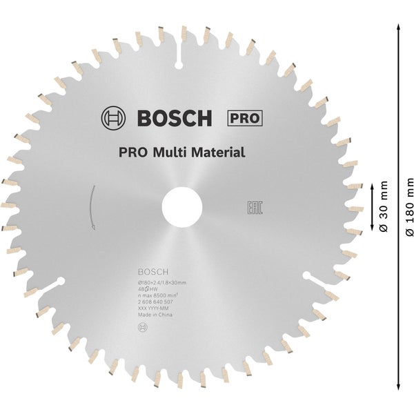 Bosch PRO Multi Material Kreissägeblatt 180 x 2,4 x 30 mm - 2608640507