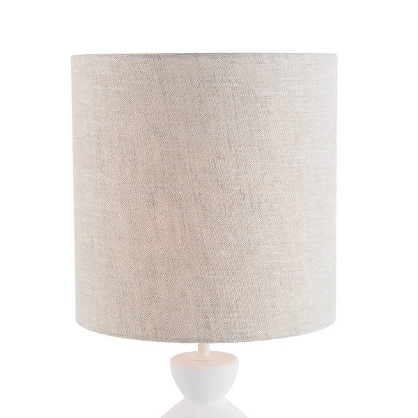 Design-Tischleuchte weißer Stoffschirm lichtgrau 25 cm - Alisia