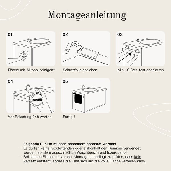 Designfabrik Hamburg Moderner Handtuchhalter ohne Bohren Silber Gebürstet 40cm