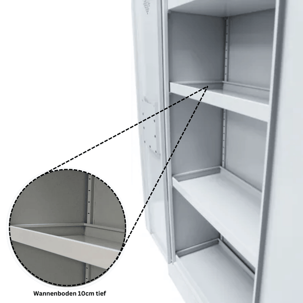 PROREGAL Gefahrstoffschrank Snake HxBxT 195 x 92 x 42 cm Grau