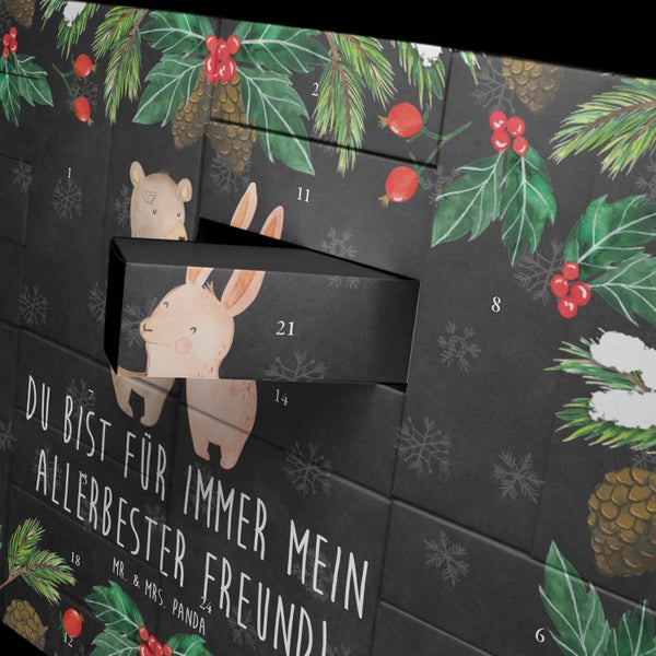 Mr. & Mrs. Panda Befüllbarer Adventskalender Bär und Hase Umarmen - Schwarz