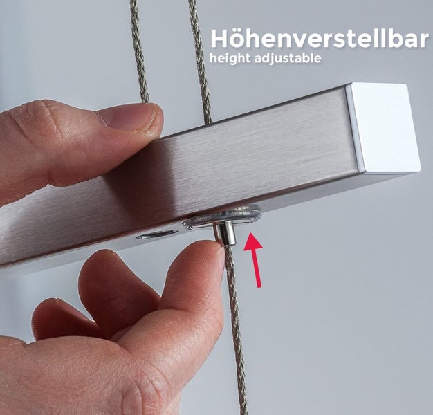 Hängelampe - 16W, 1750lm, LED, höhenverstellbar, dimmbar, warmweiß, matt-nickel