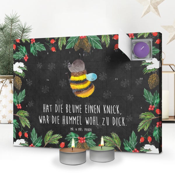 Mr. & Mrs. Panda Duftkerzen Adventskalender Hummel flauschig - Schwarz