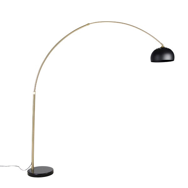 Bogenleuchte mit Lampenschirm und Marmorfuß