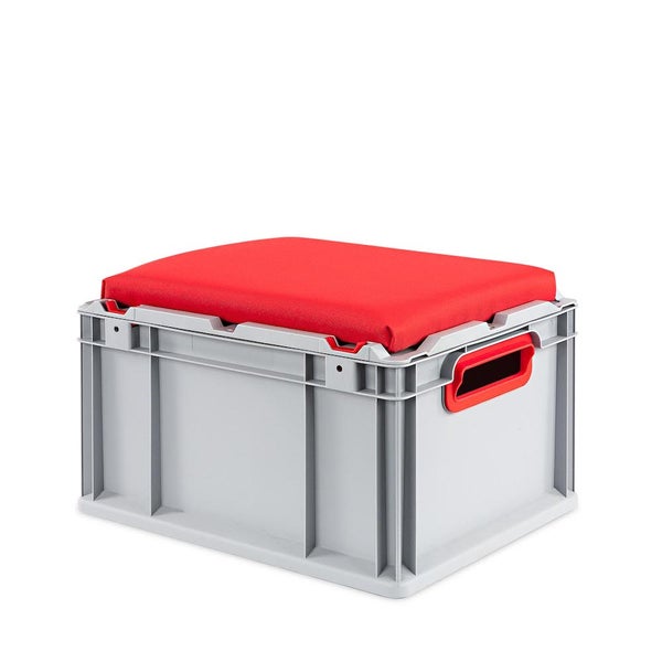PROREGAL Eurobox NextGen Seat Box Rot HxBxT 26,5 x 30 x 40 cm 20 Liter Griffe Offen Eurobehälter Sitzbox Transportbox Transportbehälter Stapelbehälter