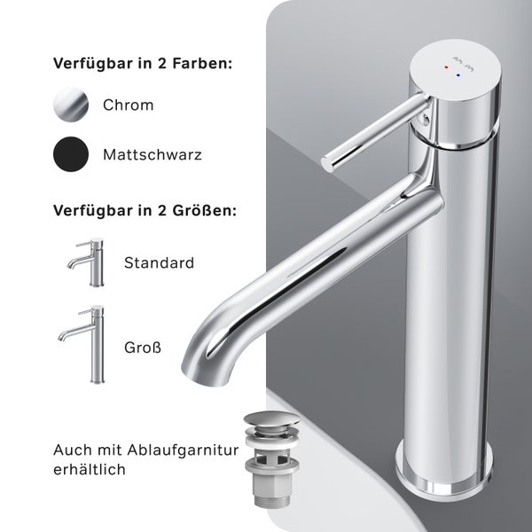 AM.PM Waschtischarmatur für Aufsatzwaschbecken FPA92000 Spike