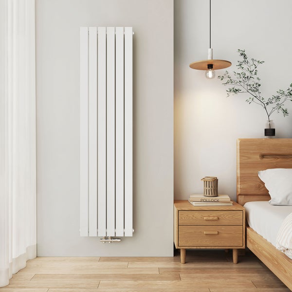 EMKE Heizkörper Flach  Designheizkörper, Paneelheizkörper Vertikal, Einlagig, Mittelanschluss, 180x46cm, 948W, Weiß