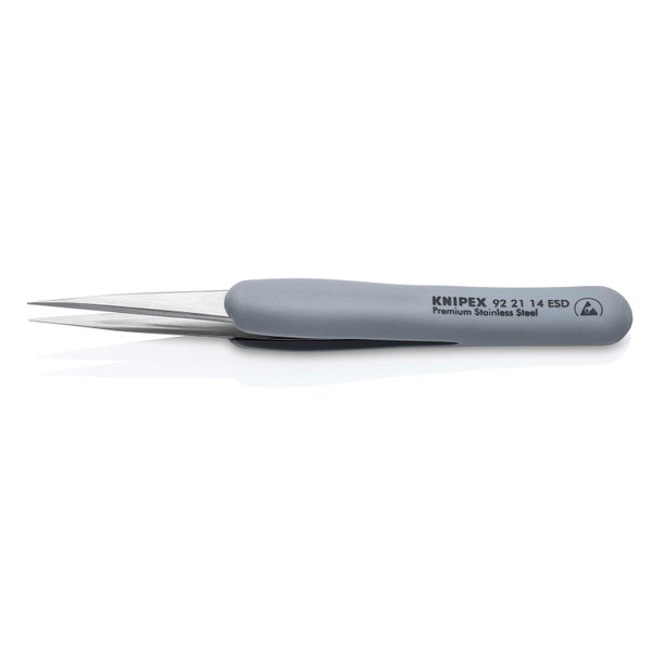 Knipex Gummi-Pinzette ESD Edelstahl 130 mm - 922114ESD