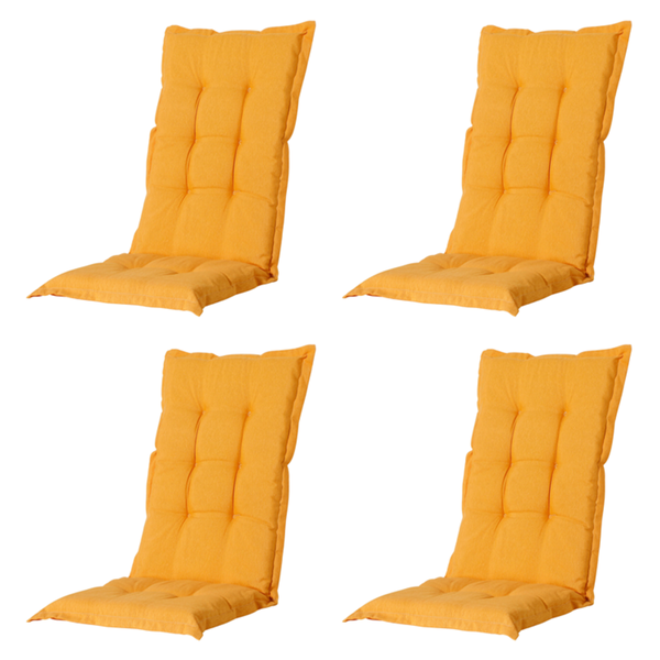 Gartenstuhlauflage Low Back Panama golden glow - Ca. 105x50 cm - 4er-Set