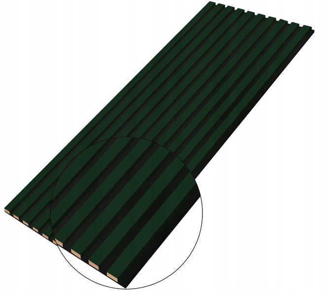 Akustikpaneel CLAMARO Dunkelgrün MDF 2750 x 460 x 18 mm