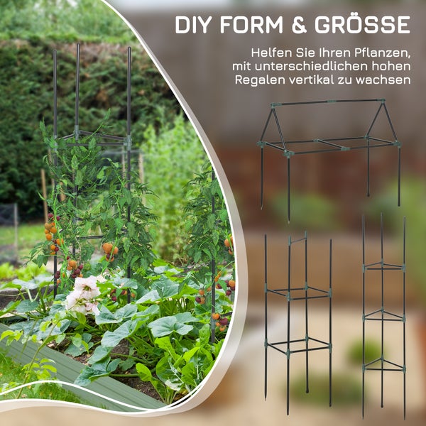 Drei Pflanzenstützen für den Garten