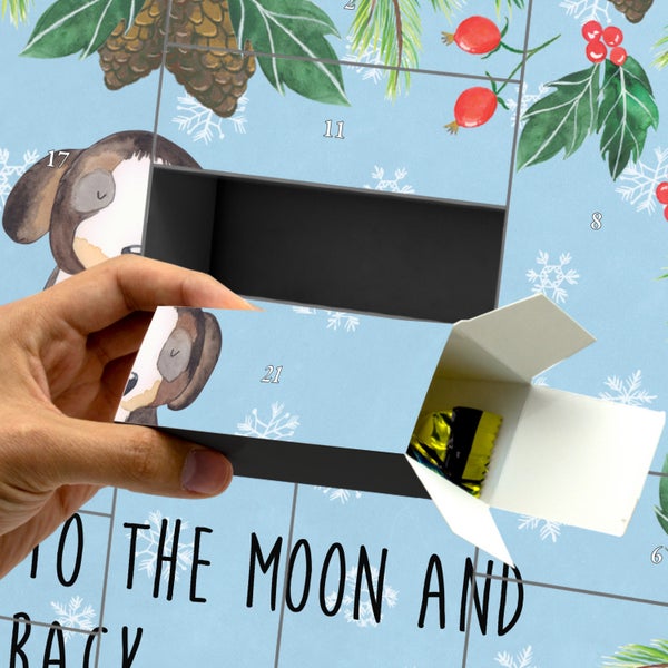 Mr. & Mrs. Panda Befüllbarer Adventskalender Hund Entspannen - Blau Pastell