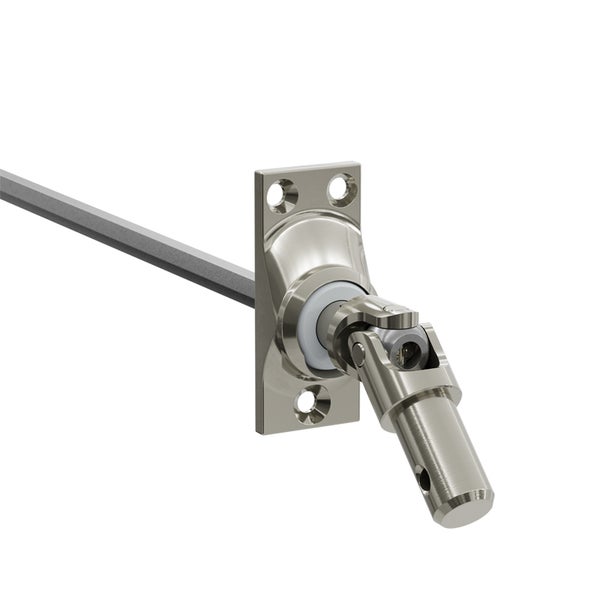 Geiger Gelenklager 45°- G017 | Grundplatte 22 x 52 mm | Kurbelzapfen 11,9 mm | 6 mm Sechskant - Länge 300 mm
