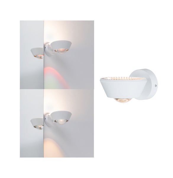 LED Wandleuchte Sabik IP44 2700K 800lm / 390lm 230V 9W / 4W dimmbar Weiß matt
