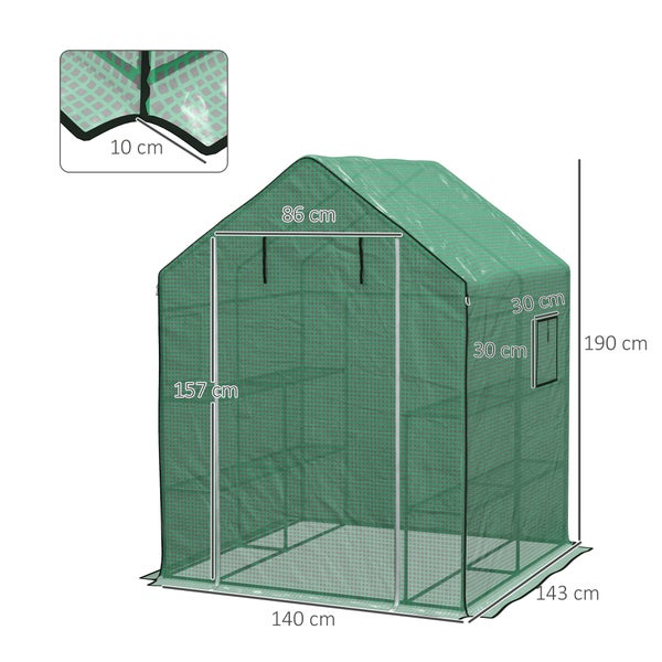 Outsunny Gewächshaus Ersatzplane, UV-beständig, 140 x 143 x 190 cm, PE Mesh-Gewebe, Grün