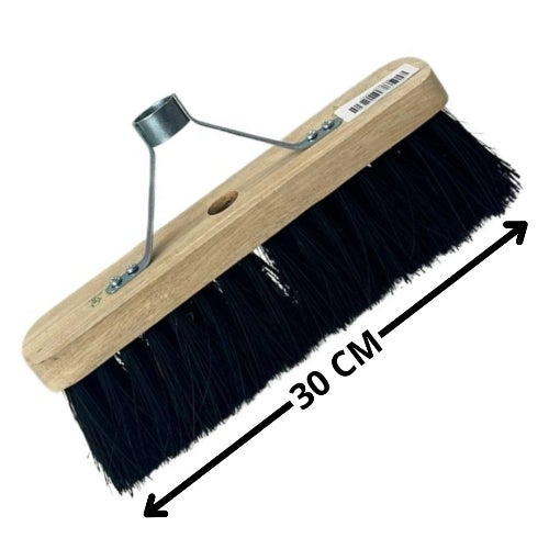 Handfeger mit Holzkorpus und schwarzen Borsten, 30 cm breit