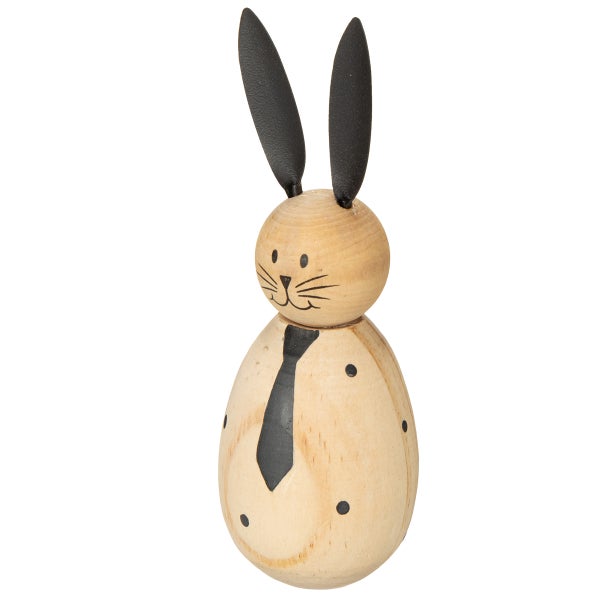 Holzhase mit Krawatte als Dekoration