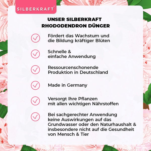 SILBERKRAFT Rhododendron Dünger – Für Rhododendren & Azaleen – 1 Liter