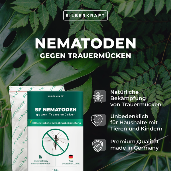 SF Nematoden – Biologische Schädlingsbekämpfung gegen Trauermückenlarven in Erde & Substrat - Gezielte Bodenbehandlung für gesunde Wurzeln – Für Zimmerpflanzen, Balkonkästen, Gewächshaus & Anzucht -  10 Mio