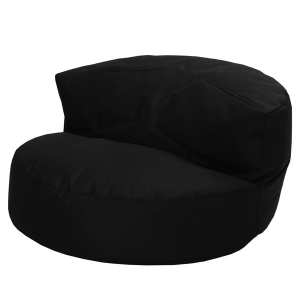 Green Bean Sitzsack Sofa mit Füllmaterial - Lounge im Sitzsack-Design 90x50cm mit ergonomischer Rückenlehne & waschbarem Bezug - Indoor und Outdoor geeignet in Schwarz