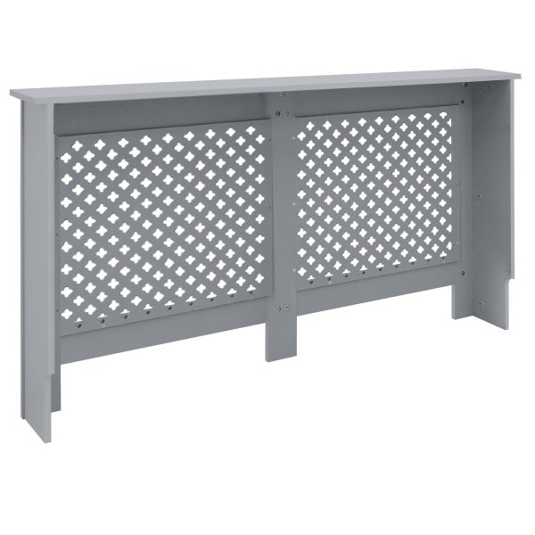 ECD Germany Heizkörperverkleidung mit Wabenmuster 152x19x82 cm Grau aus MDF lackiert für Schlafzimmer Wohnzimmer, Heizungsverkleidung Heizkörperabdeckung Heizungsabdeckung Heizung Heizkörper Abdeckung