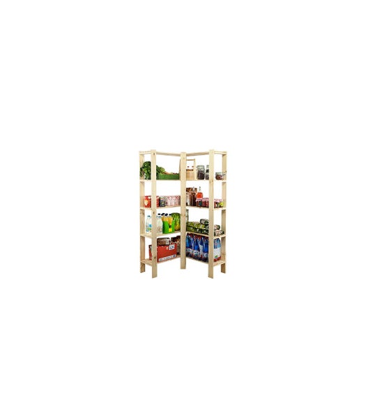 PROREGAL Eckregal Woodland HxBxT 166,4 x 85 x 30 cm Fachlast 120 kg 5 Fachboden Kiefernholz Natur