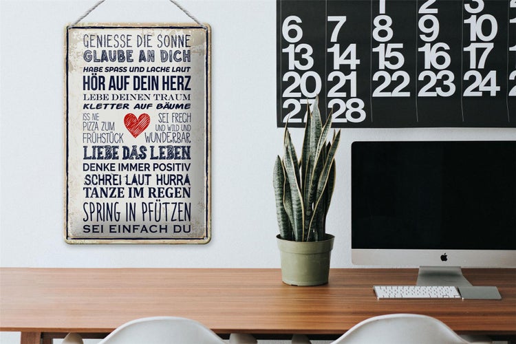 Blechschild Spruch 20x30cm genieße die Sonne