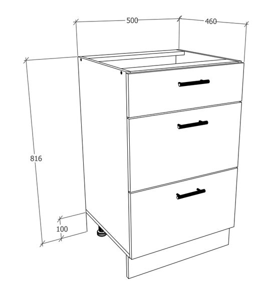 Küchenschrank B 50 cm Unterschrank Schublade Esilo