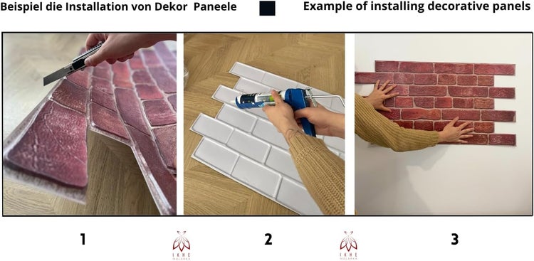 0,4m² 3D PVC Kunststoff Verkleidung Paneele Steinoptik Wandpaneele Wandverkleidung Decke Deckenpaneele Fliesen Imitat 90x48cm (CPVC06)