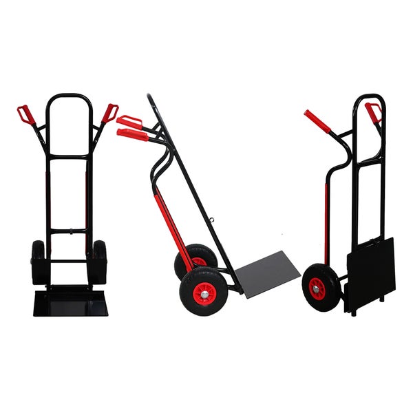 PROREGAL Sackkarre RAGNAR mit XXL klappbarer Schaufel HxBxT 117x60x60cm Tragkraft 250kg Pannensichere Räder Stahlrahmen Schwarz Transportkarre Staplerkarre klappbar