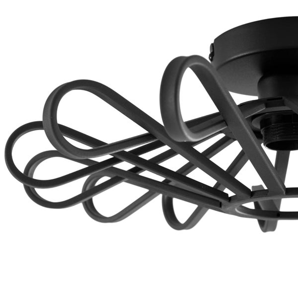 Lindby Deckenlampe Kaelen (Landhaus, Vintage Rustikal) in Schwarz aus Metall (1 flammig E27) - Deckenleuchte Lampe Wohnzimmerleuchte