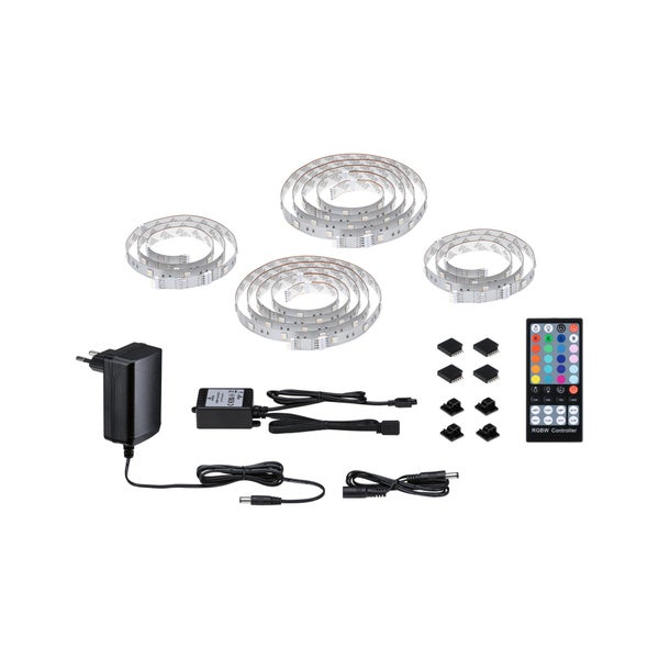 LED Streifen Set mit Netzteil, RGBW Controller, Fernbedienung und Montagezubehör