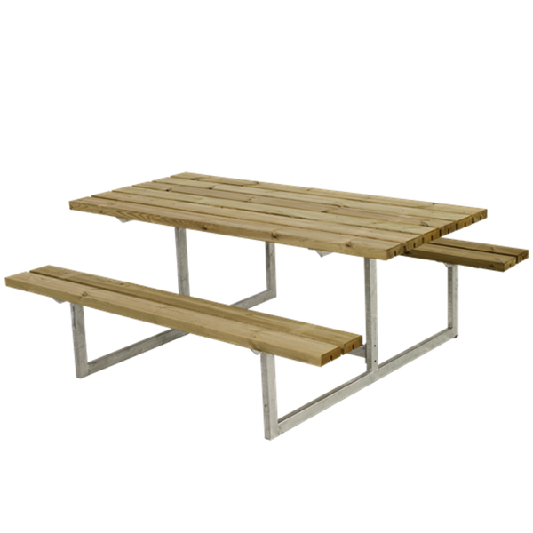 Picknicktisch, Gartentisch, Gartenmöbel  BASIC-177cm - Stahl und Holz – Natur