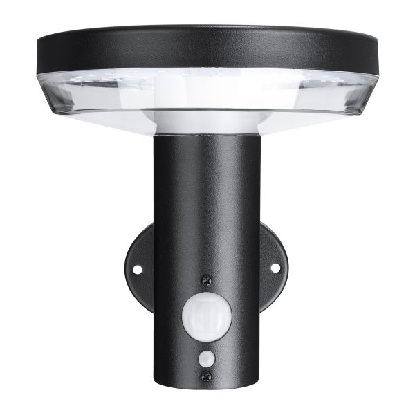 Solar Wandleuchte Piran schwarz 600 lm Bewegungsmelder + Dauerlicht 11021