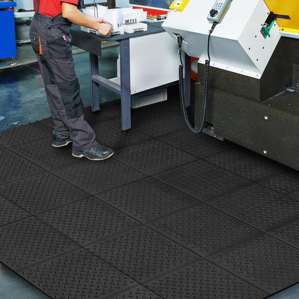 Gummimatte - Stecksystem - Größe: 92x92 cm - Geriffelt