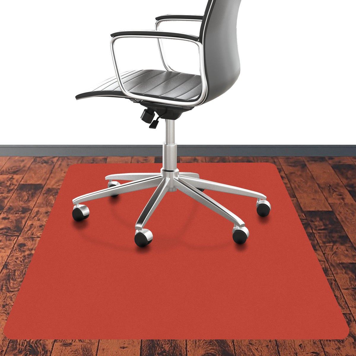 Bodenschutzmatte PE CHROMA - Rot - 116x150 cm - Hartboden - Bunte Schutzmatte als Unterlage für Bürostuhl