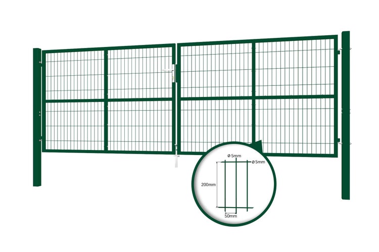 RAZO Gartentür  grünes Netz-Schwingtor Breite 408  x Höhe 146 cm