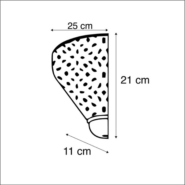 Technische Zeichnung eines Eckprofils mit den Maßen 25 cm, 21 cm und 11 cm.