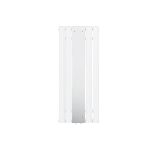 ML-Design Badheizkörper Flach 1200 x 450 mm Weiß mit Spiegel, Spiegelheizkörper Glasheizkörper, Design Paneelheizkörper Mittelanschluss Heizung, Flachheizkörper Vertikal Einlagig, inkl. Montage-Set