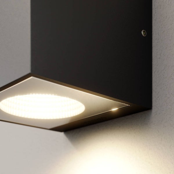 Arcchio LED Wandleuchte außen Tassnim (Modern) in Schwarz aus Aluminium (1 flammig, ) - Außenwandleuchten Wandlampe Led Außenlampe Outdoor für Außenwand/Hauswand Haus Terrasse &