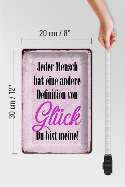 Blechschild Spruch 20x30cm Glück du bis meine Schild