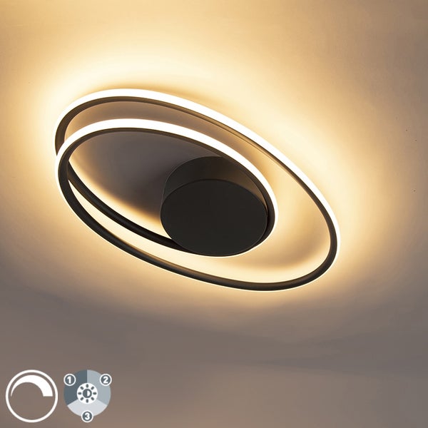Design Deckenleuchte schwarz inkl. LED 3 Stufen dimmbar - Rowan