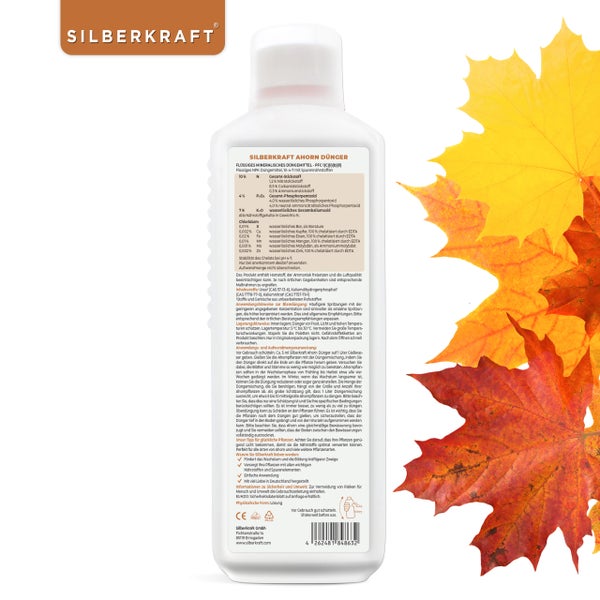 SILBERKRAFT Ahorn Dünger – Für Japanischen & Fächerahorn – 1 Liter
