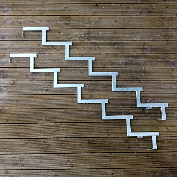 2er Set Stahl Treppenwange 6 Stufen - Option für Setzstufen-Höhe 102cm