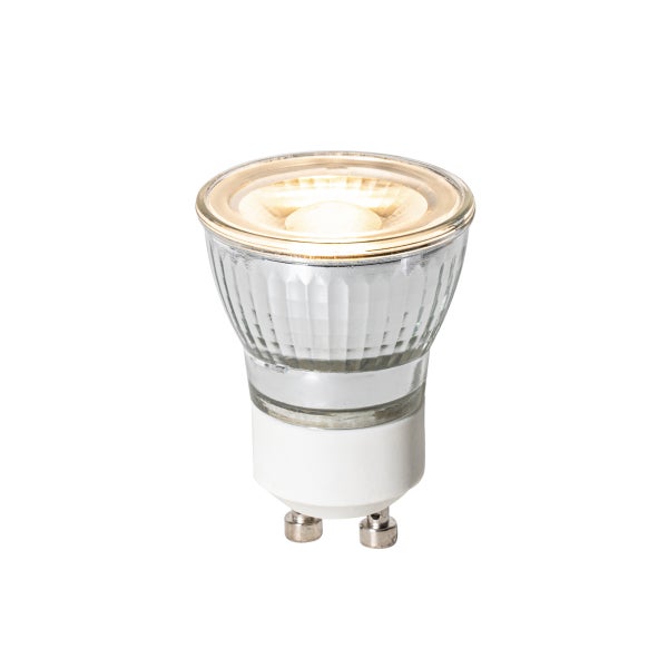 LED-Reflektorlampe mit GU10-Sockel aus Glas.